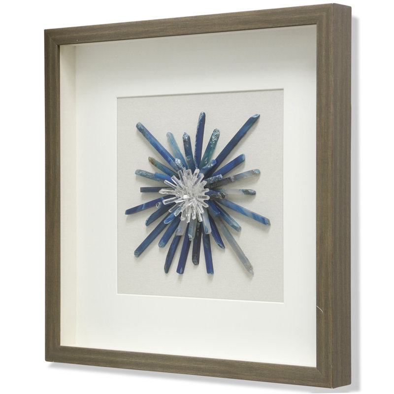 Corrigan Studio® Saphire Sprinkle II Agates Radial Shadow Box Wall